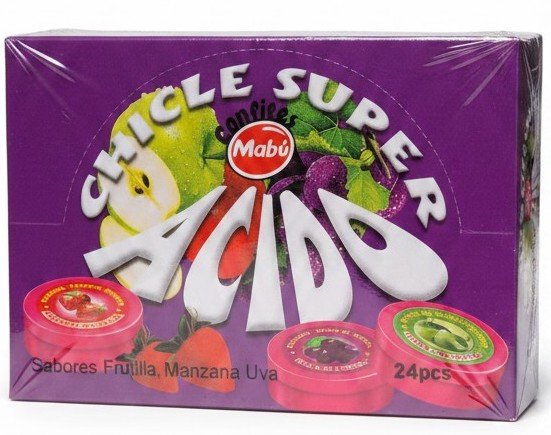 CHICLE SUPER ACIDO X 24UN